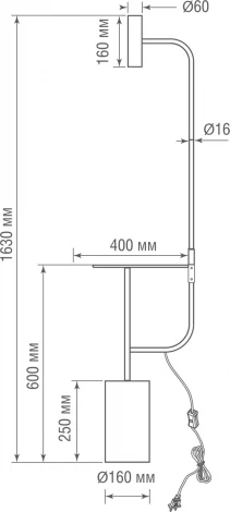 Торшер с мраморным столиком, 1хGU10 9Вт Donolux Veneto DL20652T1Copper Brass (220V, выключатель)