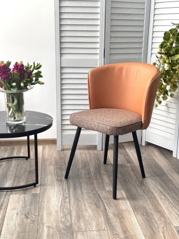 Стул M-City МОНЕ MELANGE 290 рогожка / ENZO 210 экокожа / Черный каркас