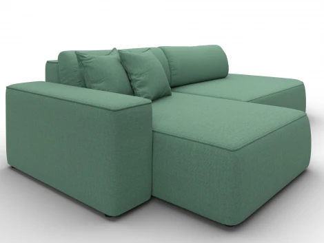 Диван угловой Лига-065 БП угол левый (ДСП,Рогожка/Зеленый) Лига Диванов 134787L