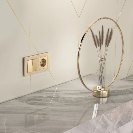 Выключатель двухклавишный проходной (шампань) Werkel W1122011 (a050866)