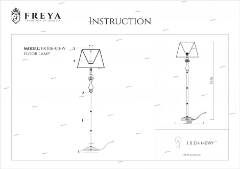 Торшер Freya Adelaide FR2306-FL-01-W