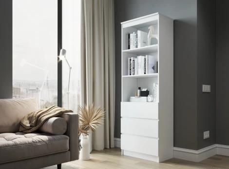 Стеллаж Woodville Мадера М600 лдсп белый 520931