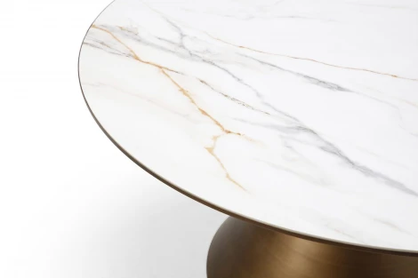 Стол журнальный CT9346CI (D90) белый керамика (LIUJINBAI) ESF 5703