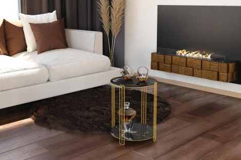 Столик кофейный Sheffilton SHT-CT34 золото/черный мрамор