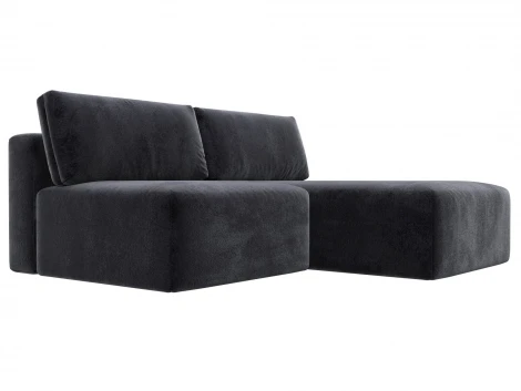 Диван угловой модульный Лига-060 НПБ угол универсальный (ЛДСП,Брус,Фанера/Пластик/Велюр/Темно-серый) Лига Диванов 129497