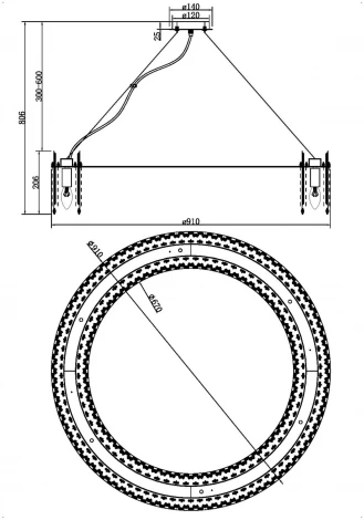 Подвесная люстра Maytoni Rocio MOD036PL-18N (220V, хрусталь, на тросе, круглые)