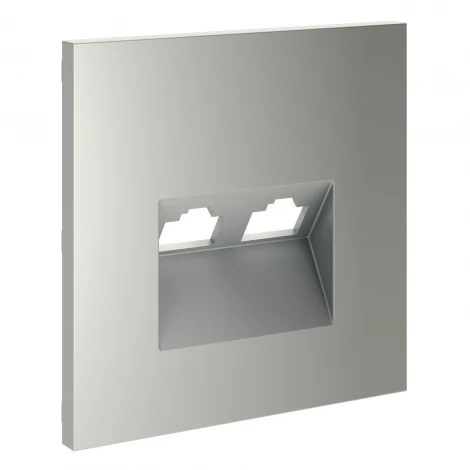 Накладка для розетки компьютерной двойной RJ45+RJ45 Voltum S70 VLS001405 (сталь)