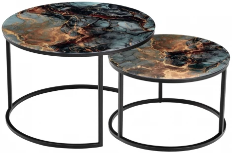 Набор кофейных столиков Tango космический с чёрными ножками, 2шт Bradex Home RF 0205