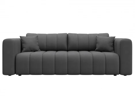 Диван прямой Лига-062 НПБ (ДСП,Фанера,ХДФ/Пластик/Замша/Серый) Лига Диванов 130283