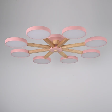 Потолочная люстра Wi-Fi на штанге Turna 8 Pink By ImperiumLoft Turna01 (LED, 220V, пульт управления, голосовое управление, умный дом - Алиса)