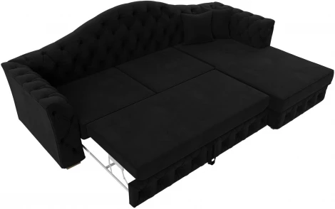 Диван угловой Артис правый угол (Черный/Микровельвет) Лига Диванов арт.121599