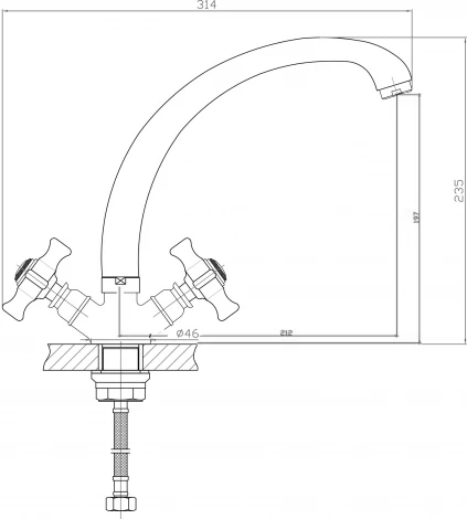 Смеситель Agger Retro-X A1700200 для кухонной мойки