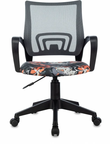 Кресло детское Бюрократ BUROKIDS 1 серый TW-04 граффити сетка/ткань крестов. пластик