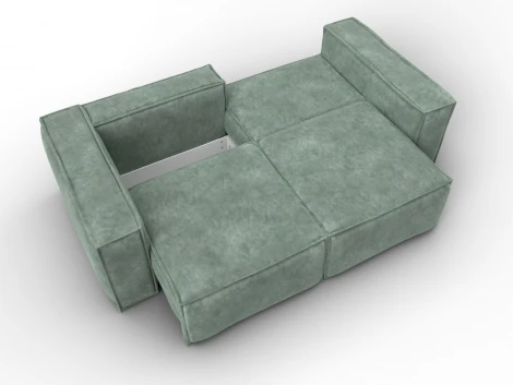Диван прямой Лига-081 НПБ (ДСП/Пластик/Велюр/Зеленый) Лига Диванов 130114