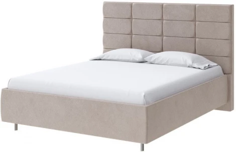PROxSON Кровать Shapy без основания (Ткань: Велюр Monopoly Миндаль (111)) 160x200