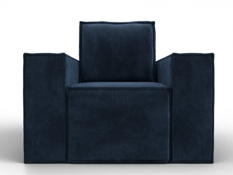 Кресло Лига-081 НПБ (ДСП,Велюр/Синий) Лига Диванов 134990