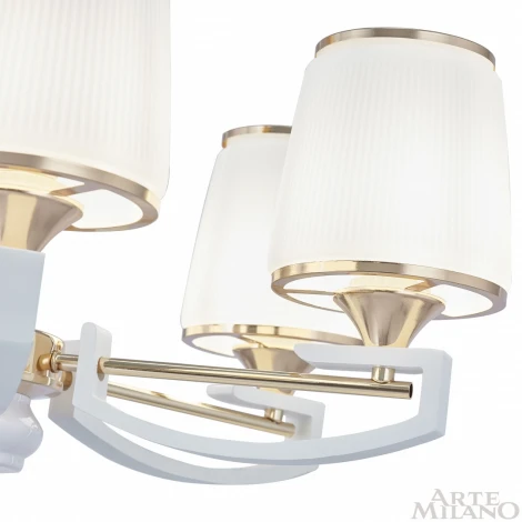 Подвесная люстра Arte Milano Florentia-2457 302457/8 Wh/Gd (220V, на цепи)