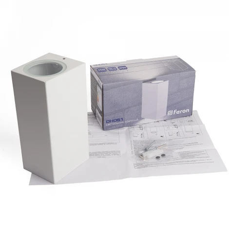 Архитектурная подсветка Feron Бостон 48328 DH051 2*GU10 белый (220V, IP65)