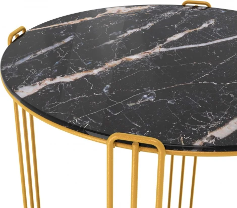Столик кофейный Sheffilton SHT-CT34 золото/черный мрамор