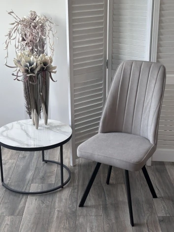 Стул ПРОВАНС 360 град. поворот. цвет B22 Серый, велюр / черный каркас M-City 64731