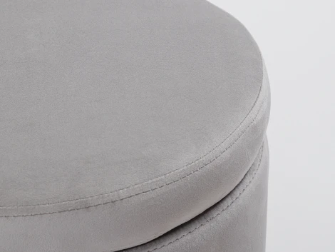 Пуф MyFar Фрэнк с ящиком светло-серый велюр MF1023-1