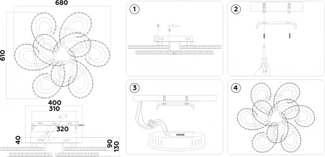 Потолочный светодиодный светильник с пультом Ambrella Acrylica Ice FA1704