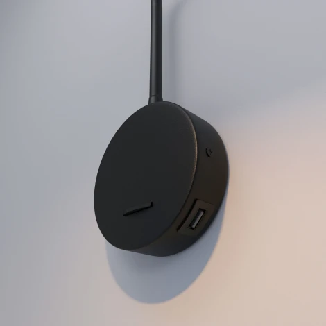 Бра для чтения светодиодное с выключателем и USB-портом Elektrostandard Stem 40120/LED черный (220V)