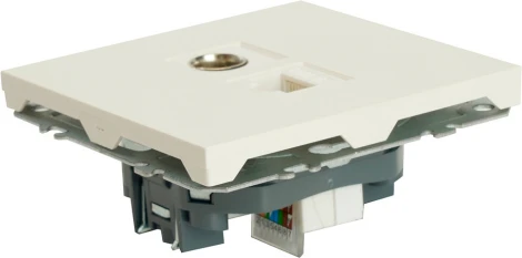 ТВ-розетка и Ethernet RJ-45 (белый) Stekker Эмили 49872
