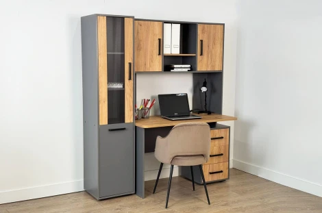 Лайт-2 Стеллаж Mebelson (ЛДСП/Дуб крафт золотой,Серый) арт.SL-01.3319