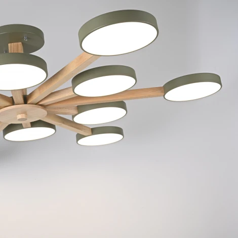 Потолочная люстра Wi-Fi на штанге Turna L12 Khaki By ImperiumLoft Turna-B01 (LED, 220V, голосовое управление, умный дом - Алиса)