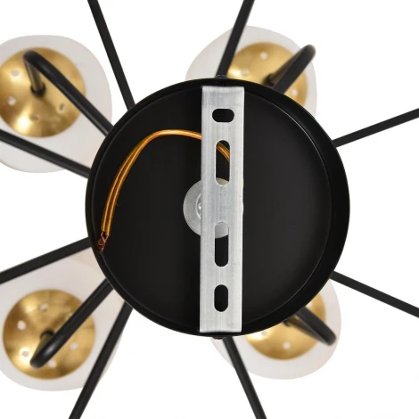 Потолочная люстра на штанге Lumion Elrona 8375/12C черный/латунь/белый, металл/стекло E27 12*60W 220V