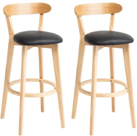 Стул барный Elevate Zenith Hesby Экокожа/Черный арт.HSBI_B016_wooden