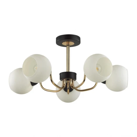 Потолочная люстра на штанге в форме шара Lumion Bliss 5642/5C чёрный, золотой E27 5*60W 220V BLISS (шар)
