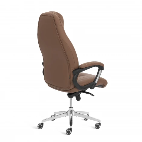 Кресло Босс Люкс/Boss Lux (26) хром Экокожа LUX Classic 18-24, коричневый Tetchair 25933