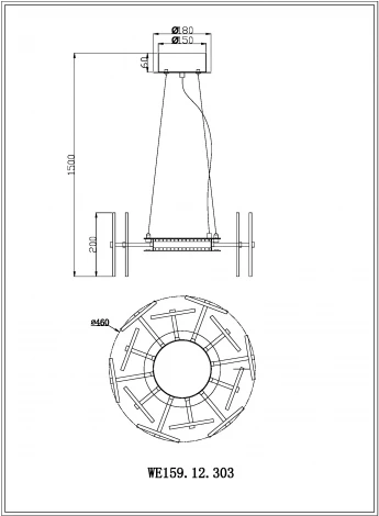 Подвесной светильник Nicola WE159.12.303 Wertmark (LED, 220V, на тросе, круглые)