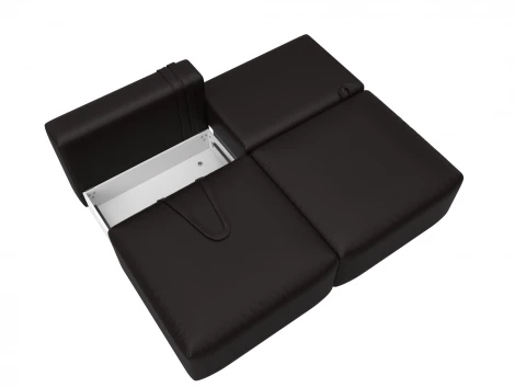 Диван прямой модульный Лига-060 НПБ (ЛДСП,Брус,Фанера/Пластик/Экокожа/Коричневый) Лига Диванов 130049