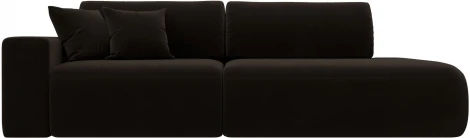 Диван прямой Лига-036 НПБ Модерн подлокотник слева (Коричневый/Микровельвет) Лига Диванов арт.121332L