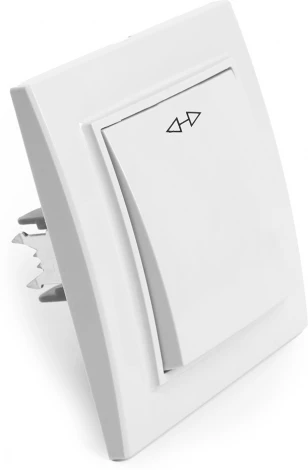 Переключатель одноклавишный перекрестный (белый) Stekker Эрна 39925