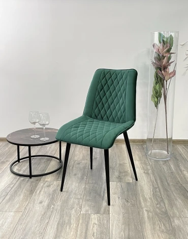 Стул Поль зеленый #19, велюр / черный каркас