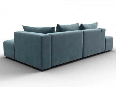 Диван угловой Лига-103 НПБ угол правый (ДСП,Брус,Фанера,Велюр/Бирюзовый) Лига Диванов 134815