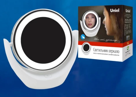 Зеркало с подсветкой Uniel TLD-592 White/LED/13Lm/6000K/3АА (сенсорный выключатель)