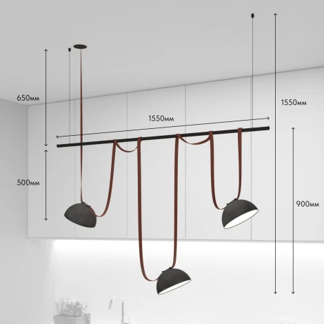 Комплект ременной трековой системы Belty на штанге Rod Denkirs Belty Set DK55SET05-01-BR (LED, 48V)