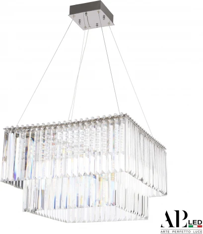 Подвесная люстра светодиодная APL LED Sicilia SH10.52.C.Ni.4000 (220V, хрусталь, на тросе)