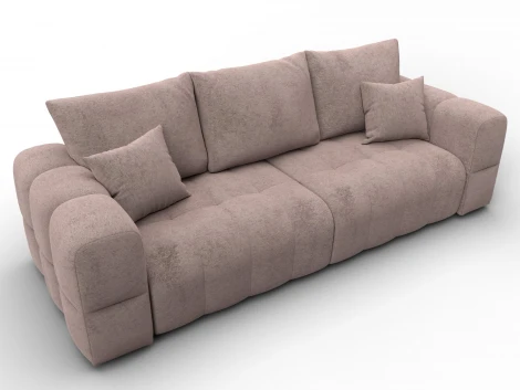 Диван прямой Лига-110 НПБ (ДВП,ДСП,ЛДСП,Брус,Фанера,Велюр/Бежевый) Лига Диванов 136510