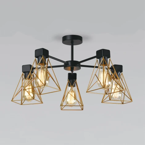 Потолочная люстра на штанге Trappola 70107/5 черный/латунь Eurosvet (220V)