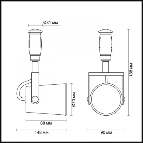 Трековый светильник Odeon Light Flexiblack 3629/1