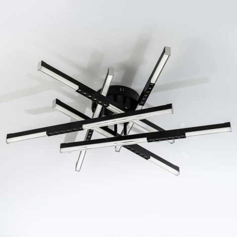 Потолочная люстра светодиодная на штанге с пультом с регулировкой цветовой температуры LED4U L5116-6 BK