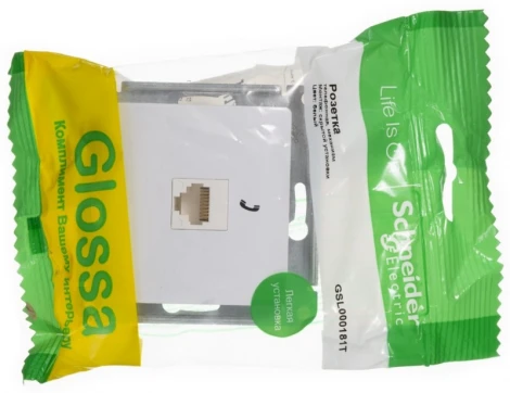 Телефонная розетка встраиваемая RJ-11 (белый) Systeme Electric Glossa GSL000181T