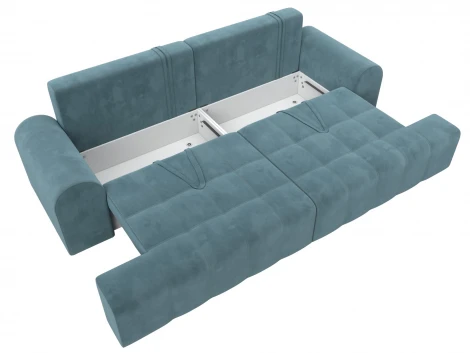 Диван прямой Лига-080 (ДСП/Пластик/Велюр/Бирюзовый) Лига Диванов 131115