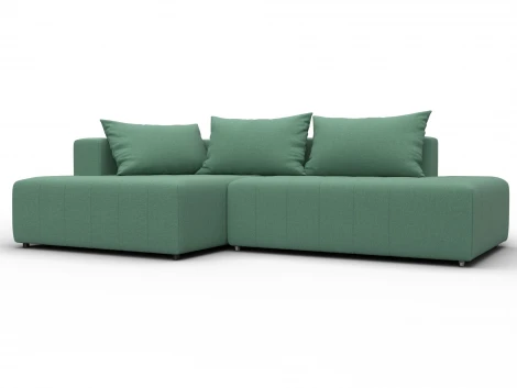 Диван угловой Лига-103 НПБ угол левый (ДСП,Брус,Фанера,Рогожка/Зеленый) Лига Диванов 134813L